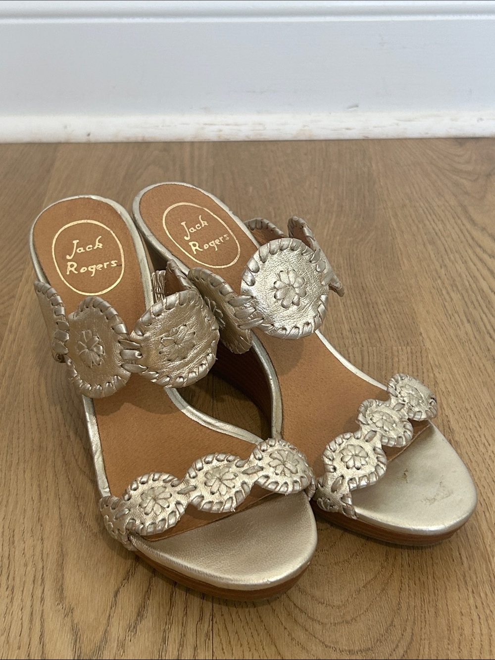 Jack Rogers Women's Gold Lucia Wedge Sandal